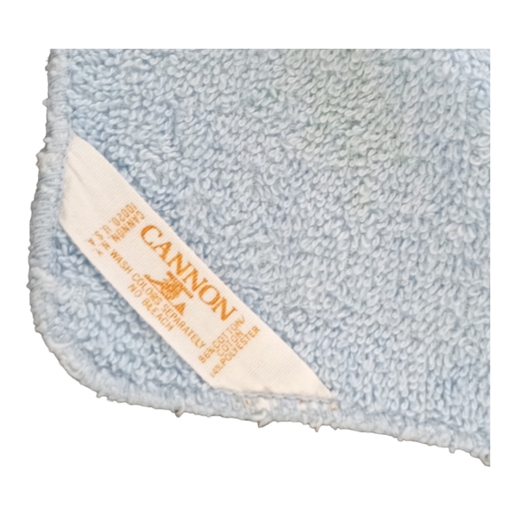 Cannon Vintage Wash Cloth Terry Blue Purple Green Floral Washcloth - Picture 8 of 8